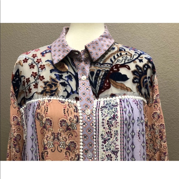 ODDY Tops Oddy Plus Floral Striped Button Down Shirt Poshmark